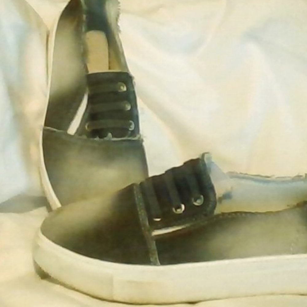 Grey twotoned Canvas slip-on shoes size 8